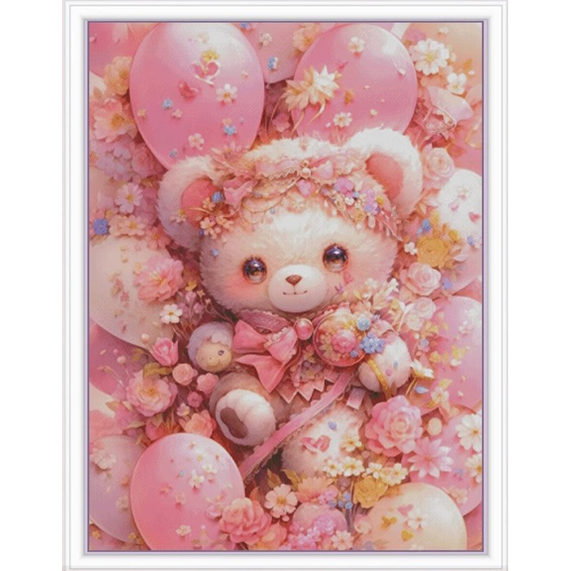 Embroidery Tas - ZZ3887 Bear 14CT 16CT Printed On