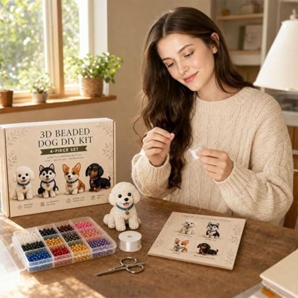 Embroidery Kit Set - Handmade DIY Animal Bead Embroidery Kit