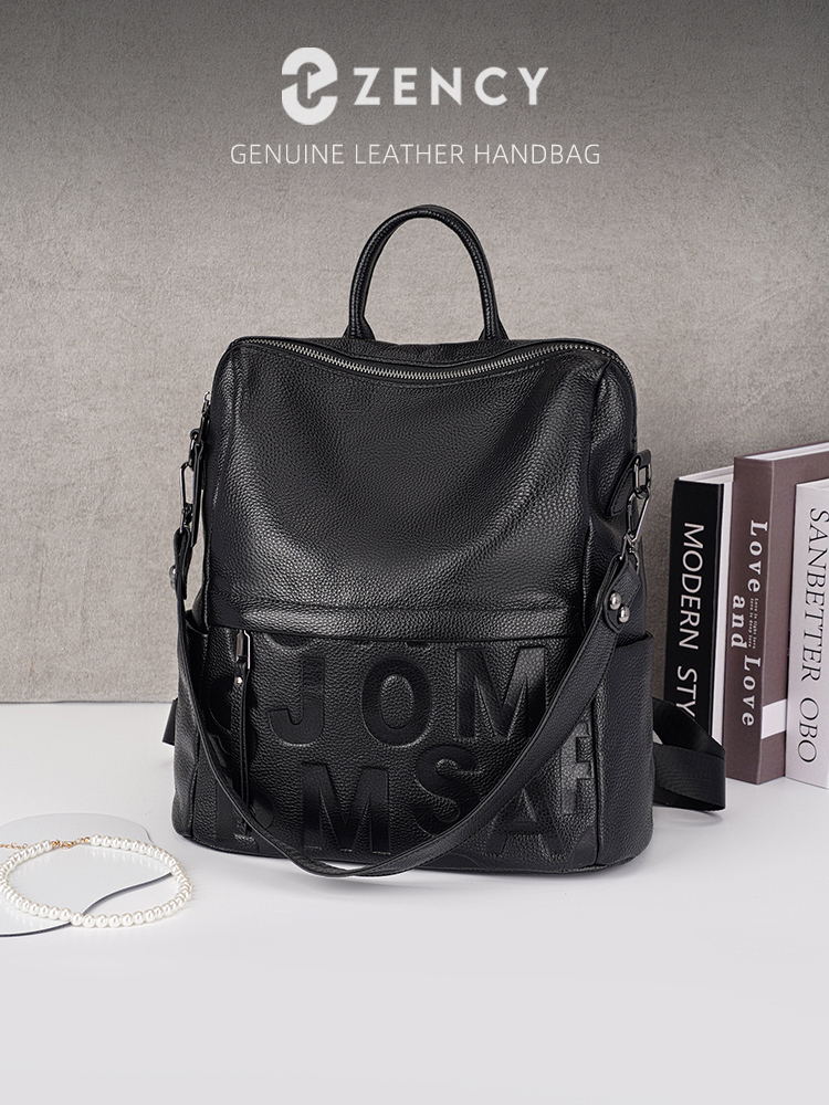 Embroidery Premium - Zency Premium Genuine Leather Letter Backpack