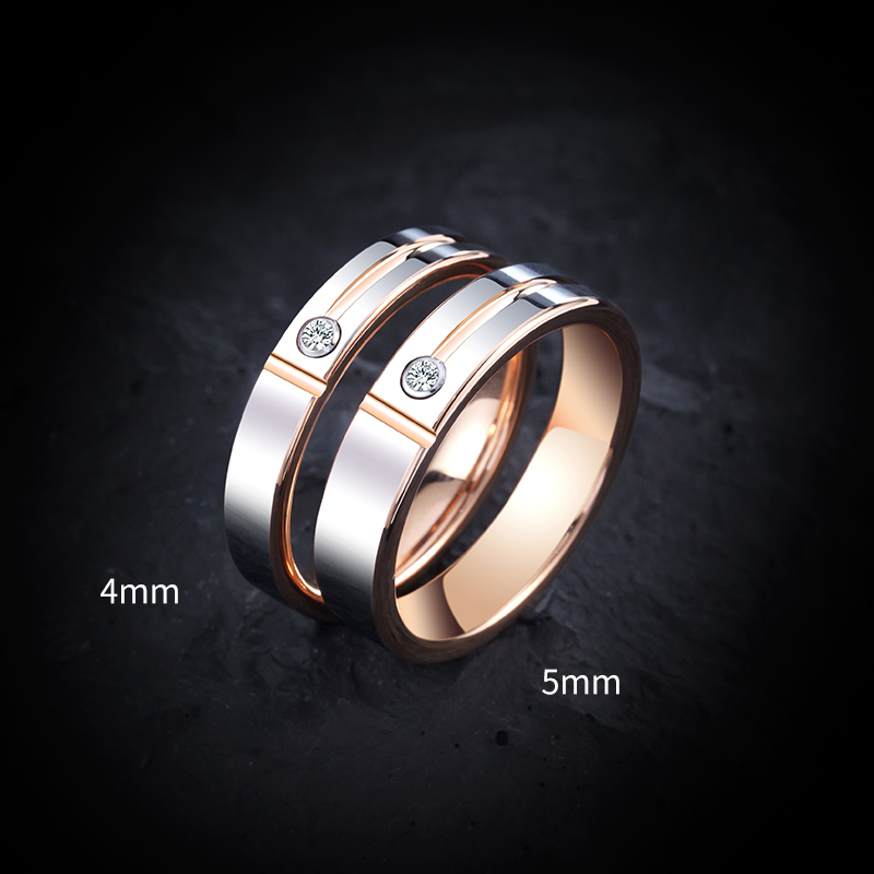 Embroidery Alphabet - Wedding Rings for Men Women Rose