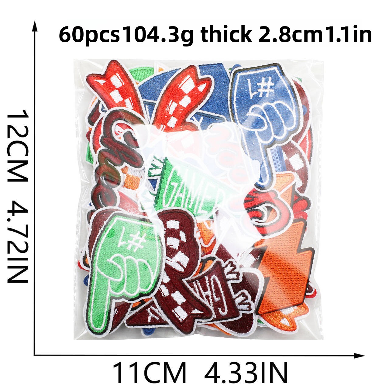 1PCS Red Blue Green Lightning  - огляд і ціна Embroidery Design Love