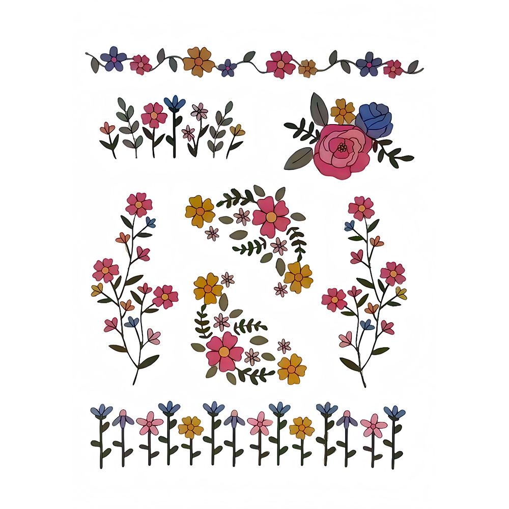 1 Set of 8pcs Colorful Graphic - огляд і ціна Printed Embroidery Kit