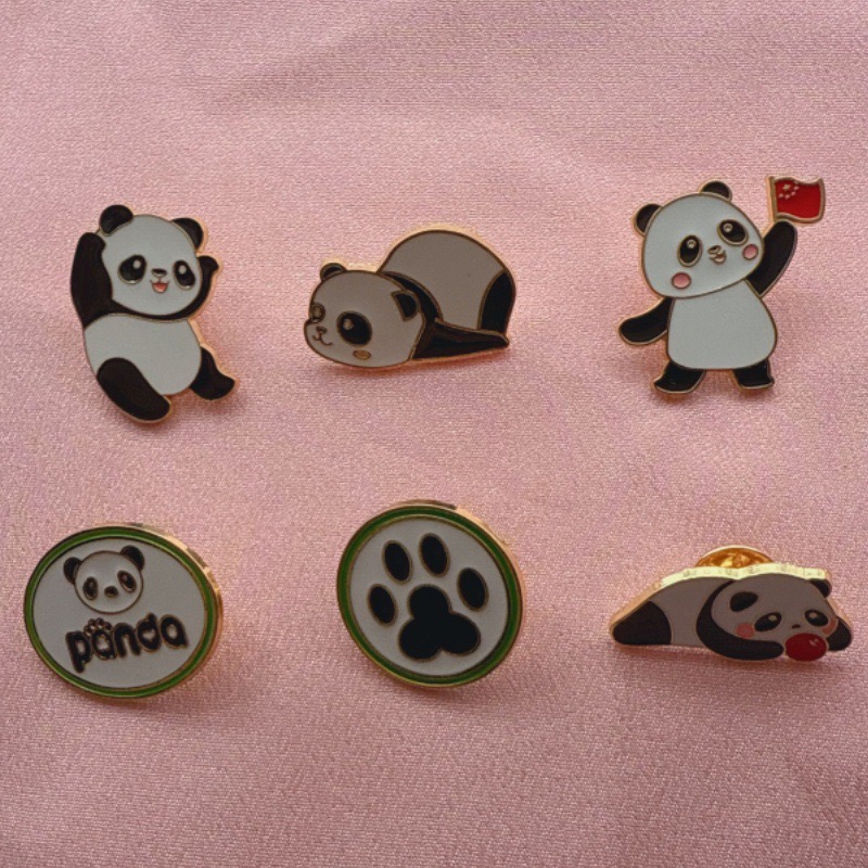 6pcs Cartoon China Panda Badge - огляд і ціна Embroidery Fabric