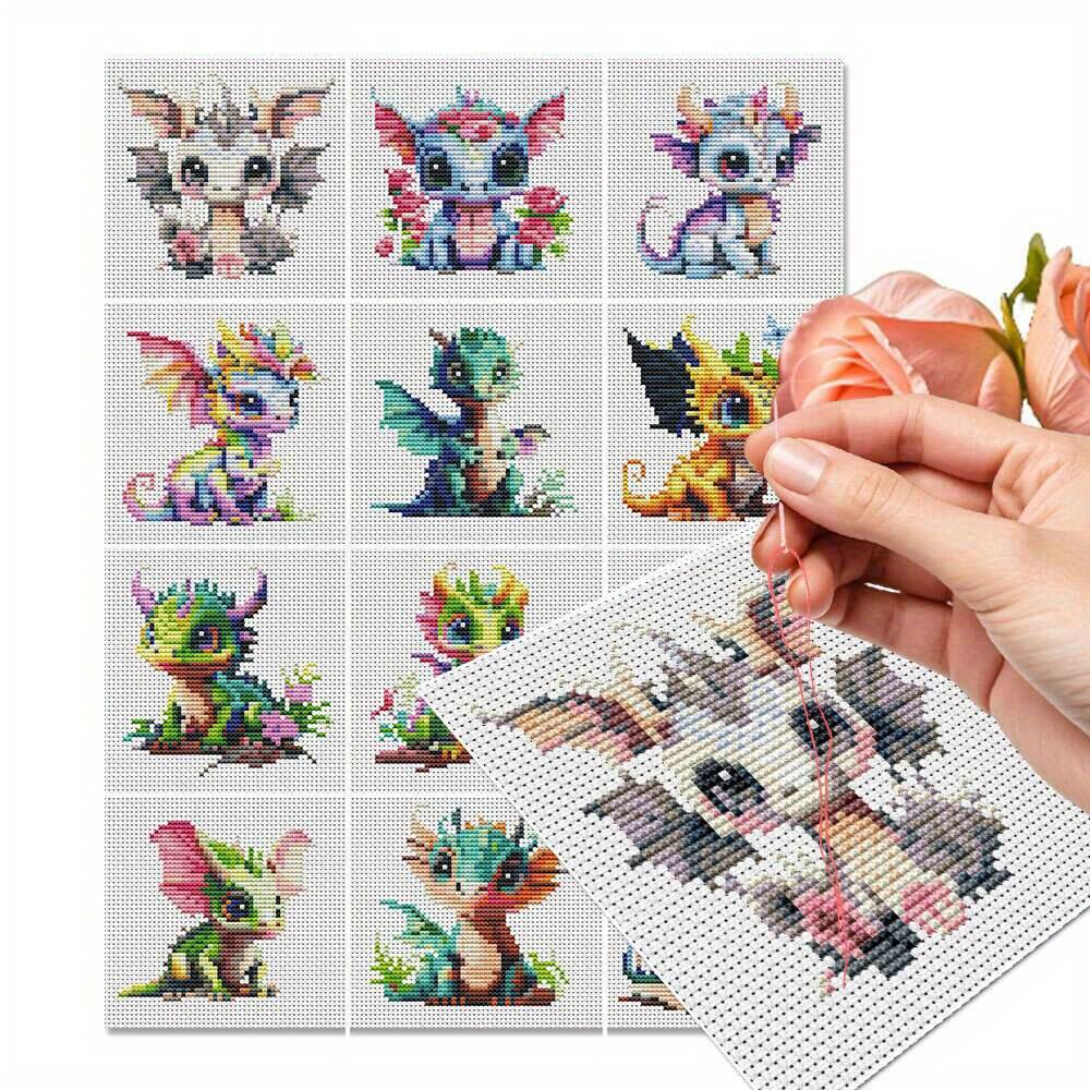 12Pcs Dragon Cross Stitch 11CT - огляд і ціна Embroidery Tas