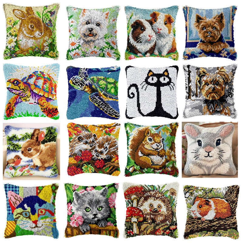DIY Rabbit Cat Latch Hook Rug  - огляд і ціна Printed Embroidery Kit