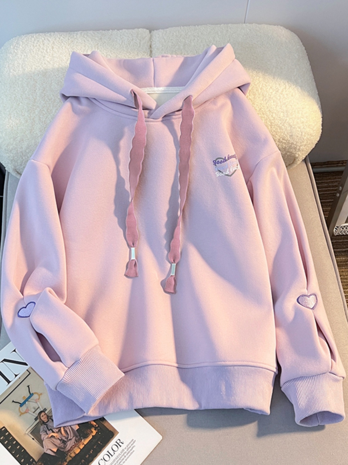 Thickened Hoodie Sweatshirt Gi - огляд і ціна Embroidery Design Love