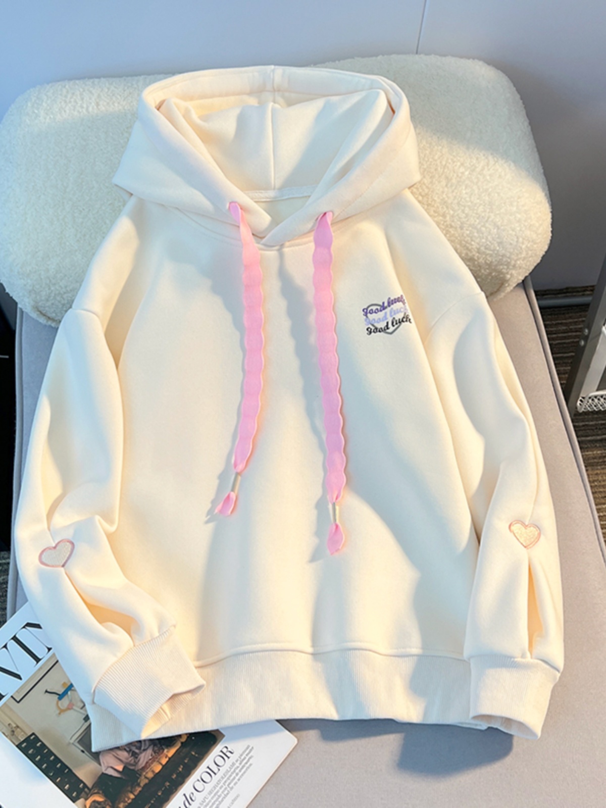 Thickened Hoodie Sweatshirt Gi - огляд і ціна Embroidery Design Love