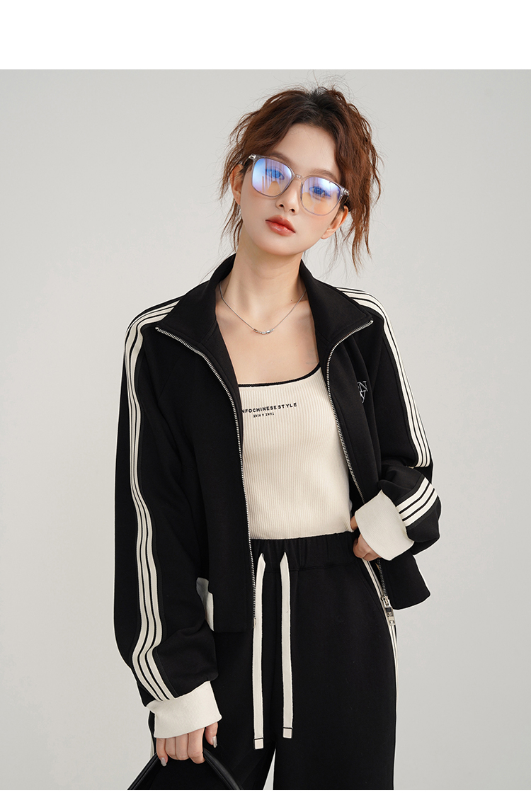 Vintage Sporty Casual Black Wh - огляд і ціна Embroidery Jacket