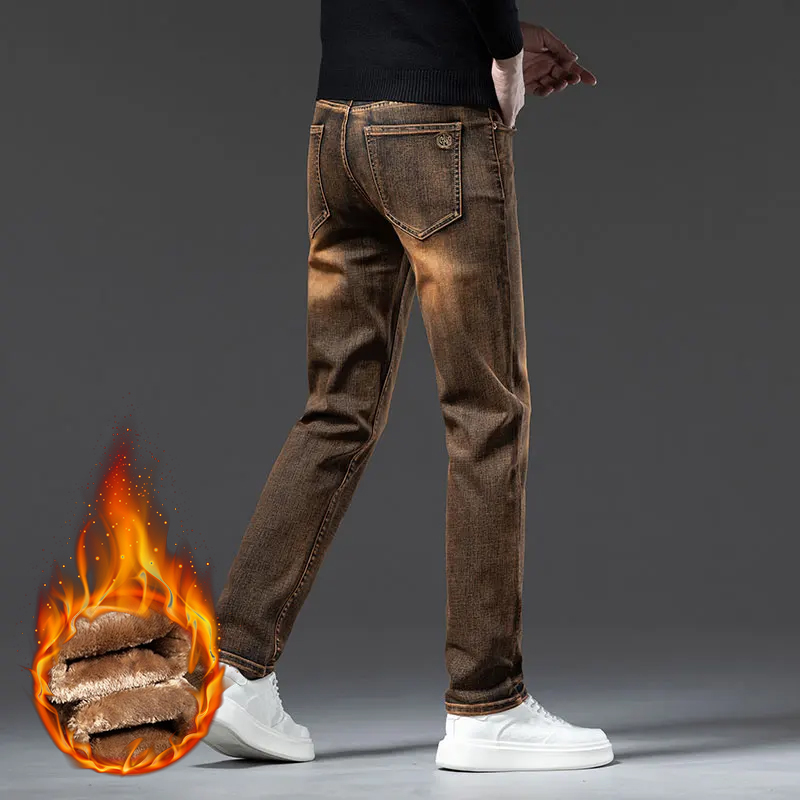 New Winter Men Fleece‑Lined Th - огляд і ціна Embroidery On Jeans