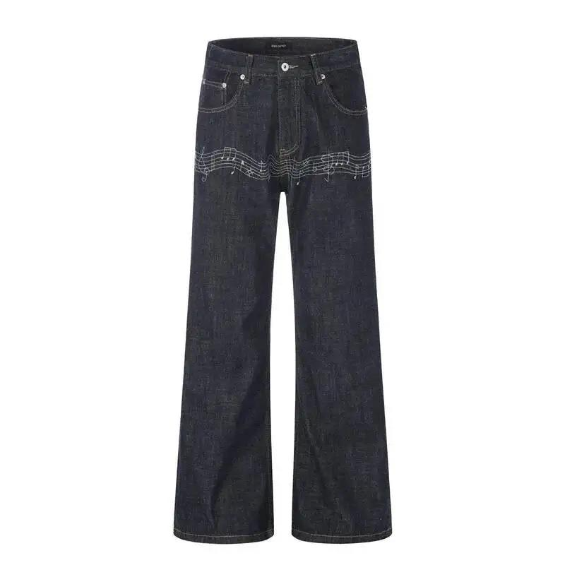 Raw Denim Blue Men's Flared Je - огляд і ціна Embroidery Design Love