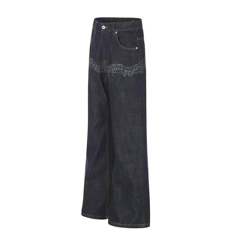 Raw Denim Blue Men's Flared Je - огляд і ціна Embroidery Design Love