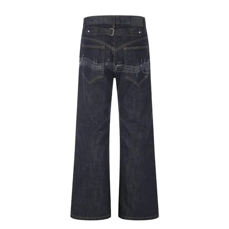 Raw Denim Blue Men's Flared Je - огляд і ціна Embroidery Design Love