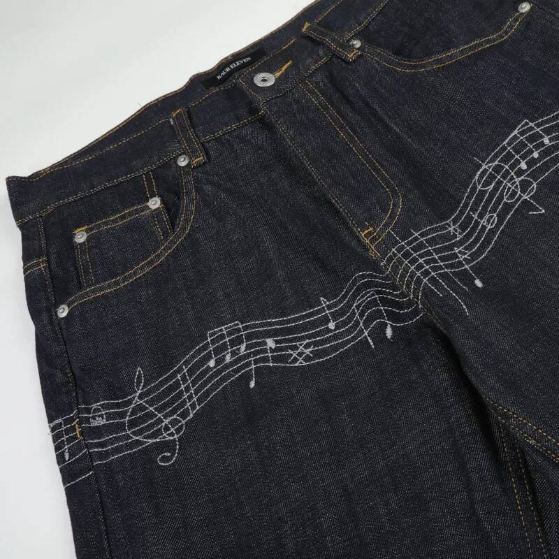 Raw Denim Blue Men's Flared Je - огляд і ціна Embroidery Design Love