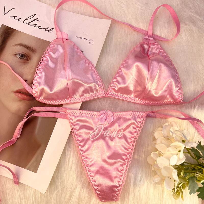 Custom Name Thongs Triangle Br - огляд і ціна Embroidery Underwear