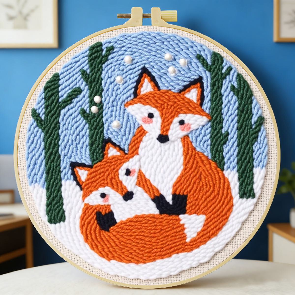20X20CM/7.87inch Animal - Fox  - огляд і ціна Printed Embroidery Kit