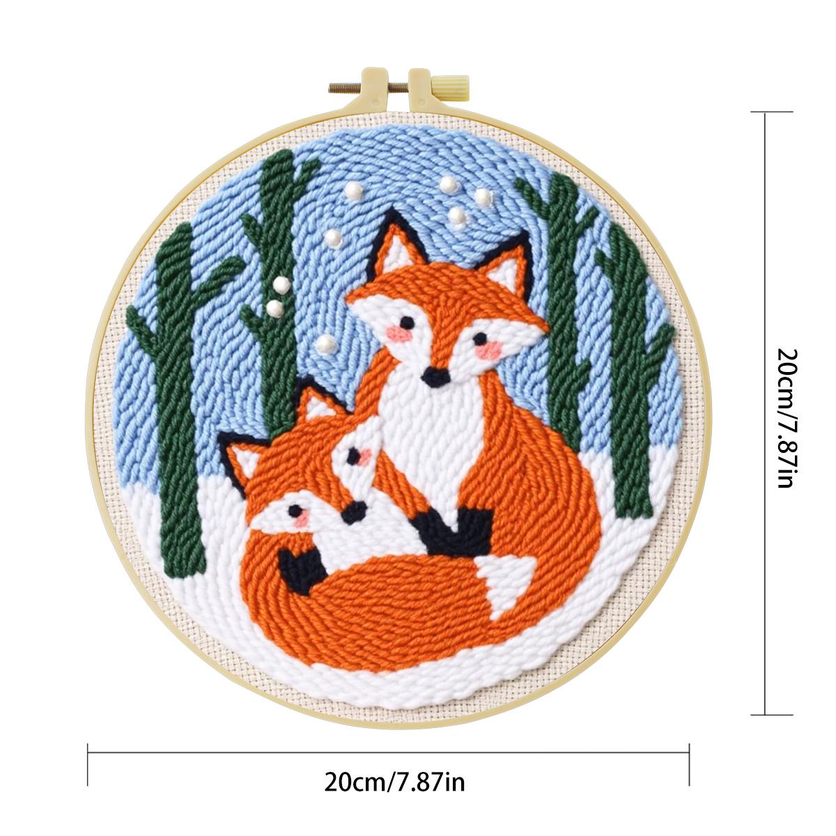 20X20CM/7.87inch Animal - Fox  - огляд і ціна Printed Embroidery Kit