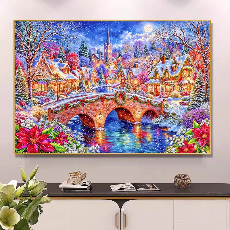 9ct 100x75cm Winter Church Emb - огляд і ціна Embroidery Tas