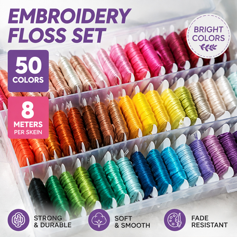 100% Cotton Embroidery Thread  - огляд і ціна Embroidery Kit