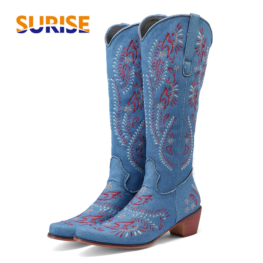 Blue Denim Western Cowgirl Kne - огляд і ціна Embroidery On Jeans