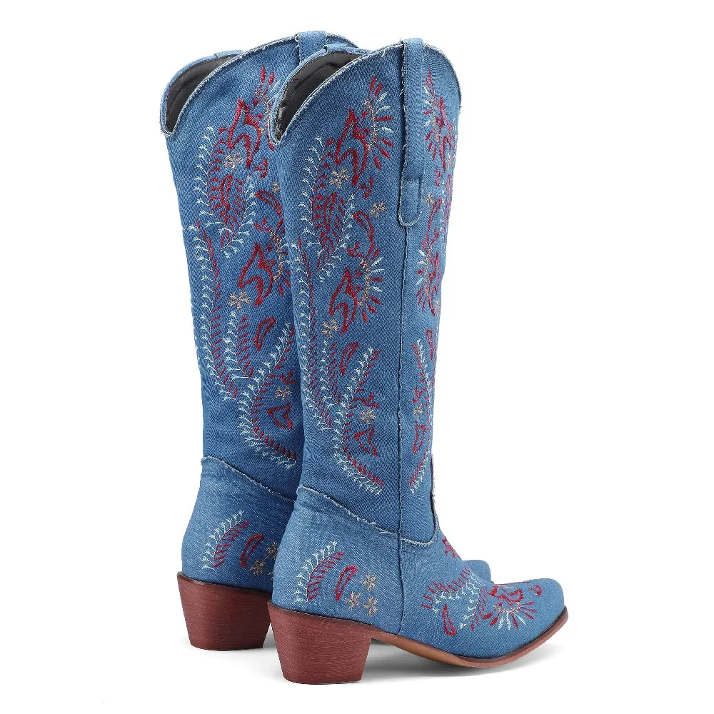 Blue Denim Western Cowgirl Kne - огляд і ціна Embroidery On Jeans