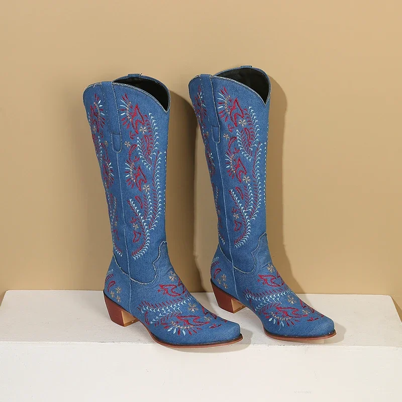 Blue Denim Western Cowgirl Kne - огляд і ціна Embroidery On Jeans