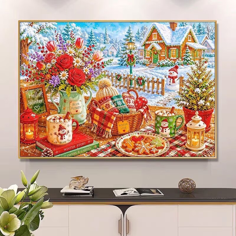 9CT 14ct Winter Printed Kits C - огляд і ціна Embroidery Tas